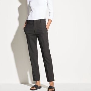 Vince Women’s Black Stretch Wool Flat Front Tapered Cigarette Ankle Trousers 12
